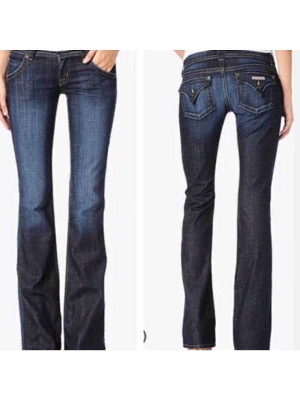Hudson Signature Bootcut Jeans with Flap Pockets Low Rise Size 26P Western Wear